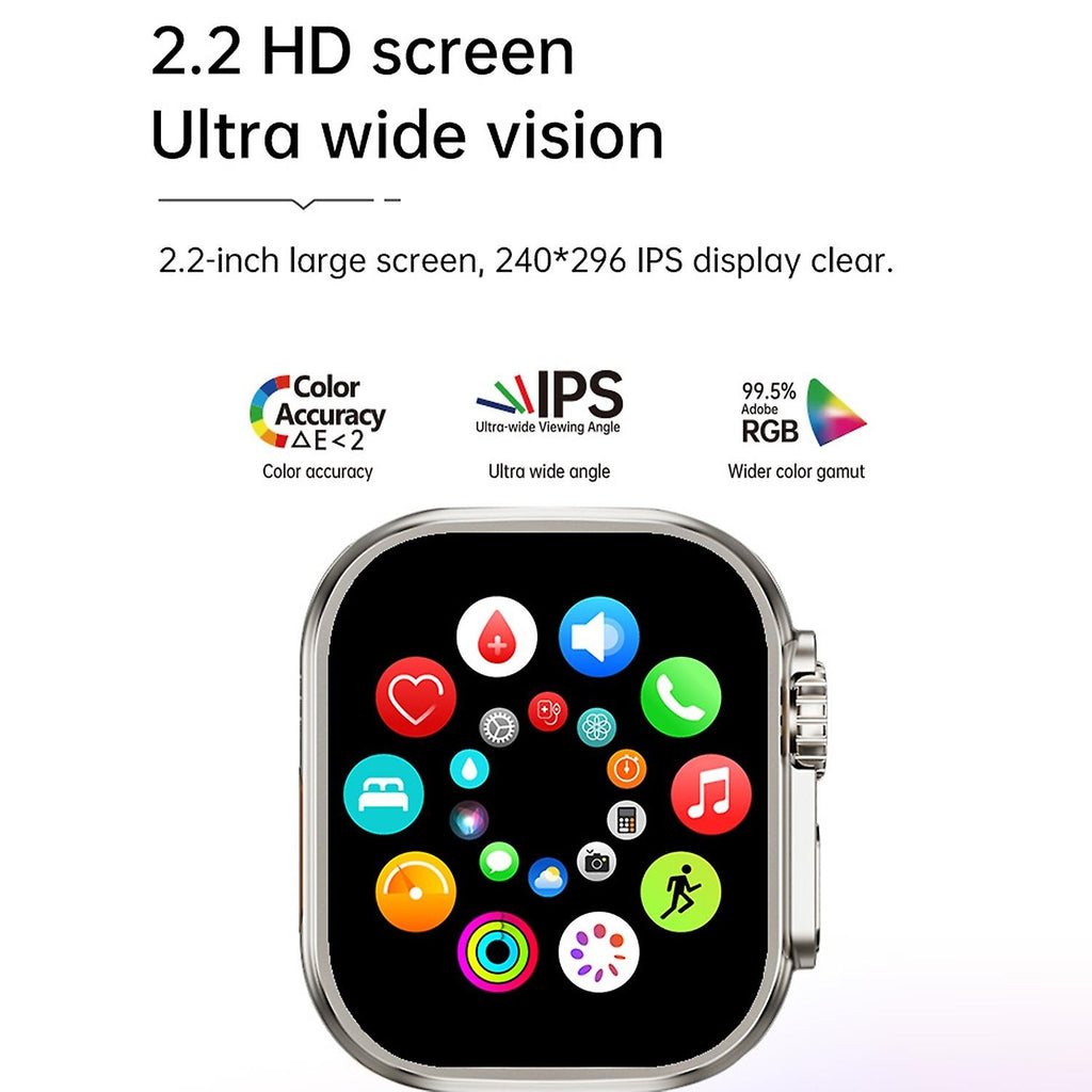 T20 Ultra 2 Smartwatch – 2.2" HD IPS Display, Bluetooth Calling, Health Tracking & Custom Watch Faces