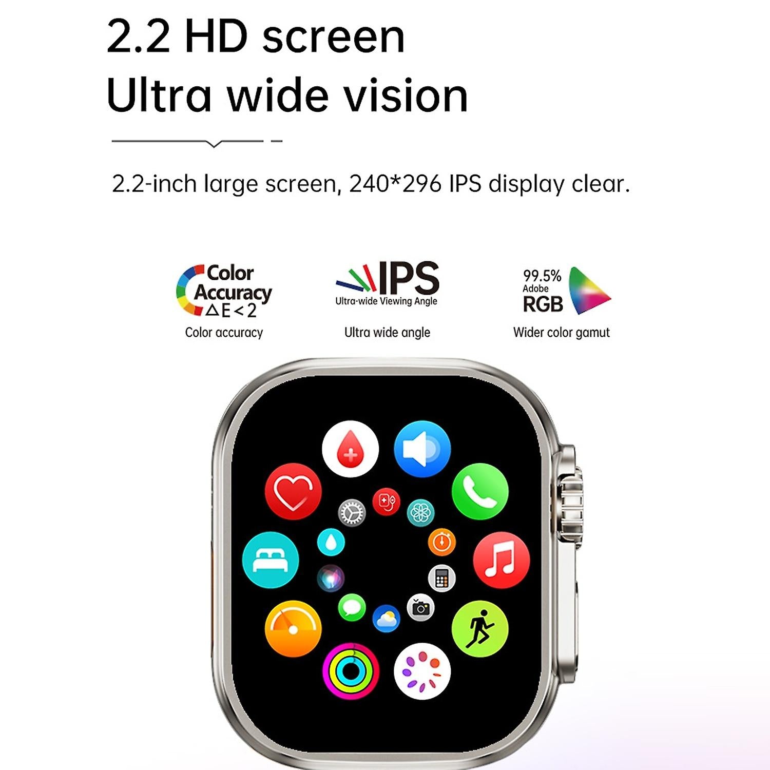 T20 Ultra 2 Smartwatch – 2.2" HD IPS Display, Bluetooth Calling, Health Tracking & Custom Watch Faces