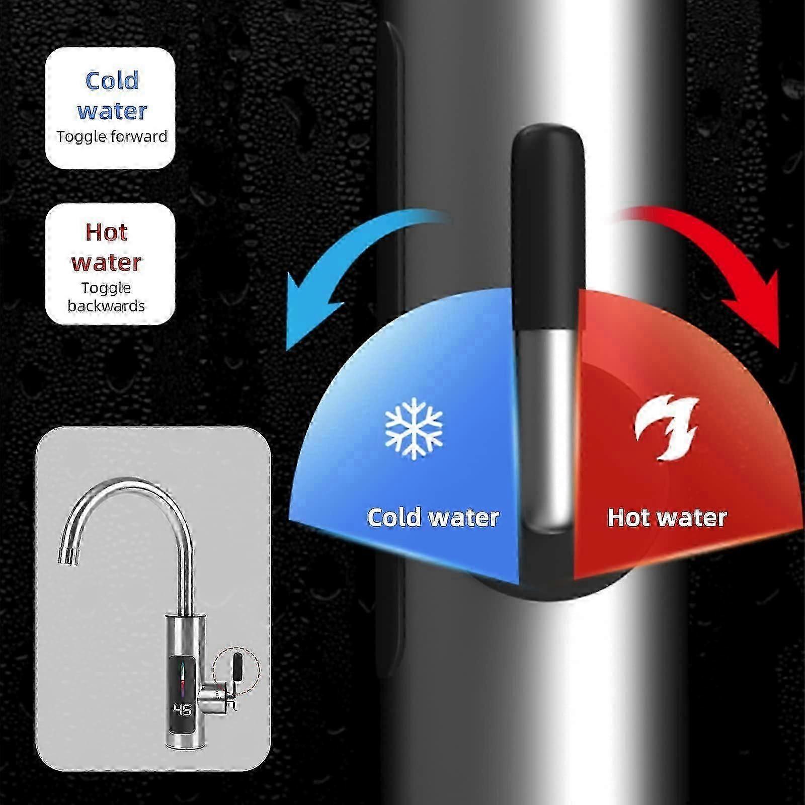 Electric Instant Hot Water Faucet with LED Temperature Display – 3000W Instant Heating, Kitchen & Bathroom Tap