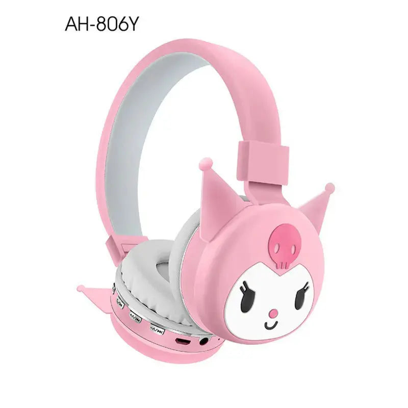 AH-806Y Kuromi Kawaii Bluetooth Headphones – Wireless Anime Cartoon Stereo Headset