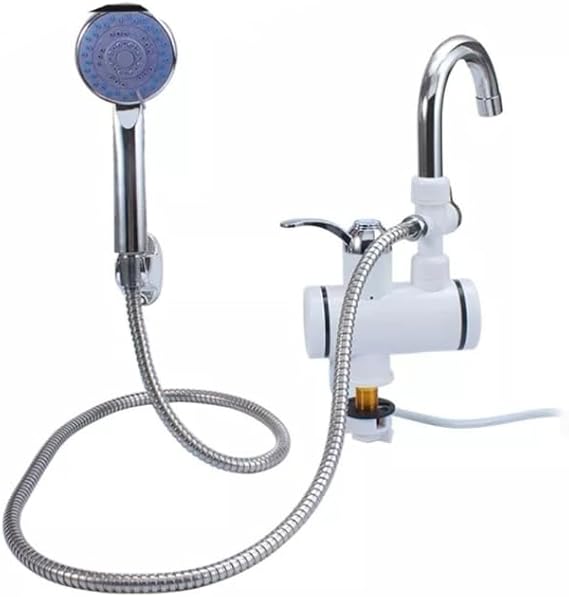 6.5kW Electric Instant Hot Water Shower Faucet – 3-Second Heating, LED Display, Shower Head & Hose Included