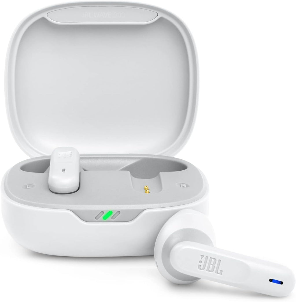 JBL Wave 300 TWS True Wireless Earbuds | Deep Bass | 26H Playtime | Hands-Free Calls | White