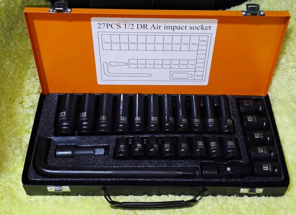 27-Piece 1/2" Drive Air Impact Socket Set – GW-LS1227 | Metric Sizes 8–24mm