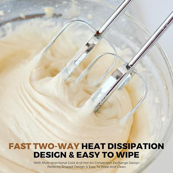 Condere DH-6200 200W Electric Hand Mixer – 5-Speed + Turbo, Stainless Steel Beaters & Dough Hooks