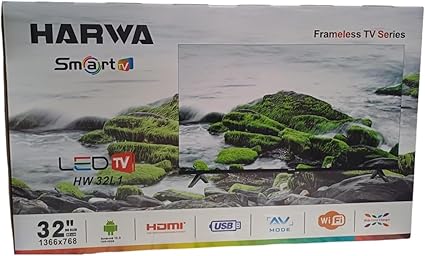 Harwa HW-32L1 32" Frameless Smart LED TV | Android | Wi-Fi | HDMI | USB