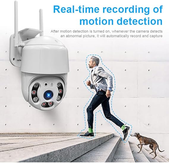 Wireless PTZ Security Camera | Siren Alarm | Spotlight | 360° | AI Motion Detection | Colour Night Vision | IP66 | WiFi Battery