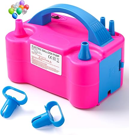 Electric Balloon Pump 600W | Dual Nozzle | Portable | Inflates 2 Balloons at Once | Party Decorations