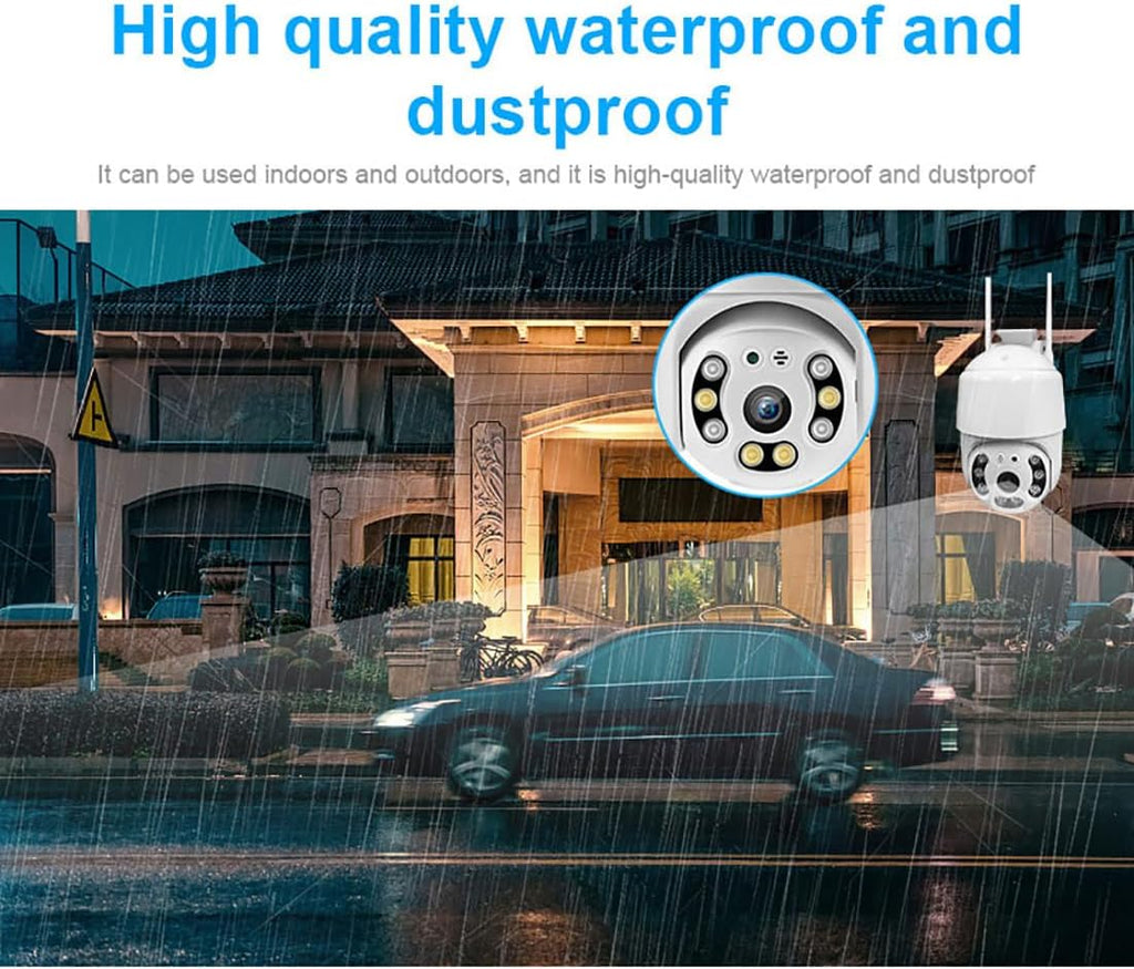 Wireless PTZ Security Camera | Siren Alarm | Spotlight | 360° | AI Motion Detection | Colour Night Vision | IP66 | WiFi Battery