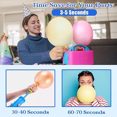 Electric Balloon Pump 600W | Dual Nozzle | Portable | Inflates 2 Balloons at Once | Party Decorations