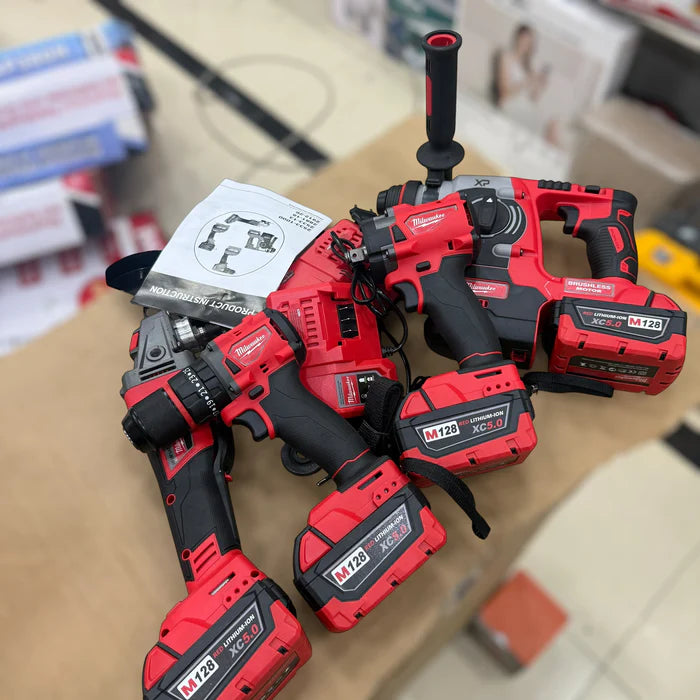 Milwaukee M88 FEUL 4-in-1 Cordless Power Tool Combo Kit – Drill, Impact Driver, Grinder & More
