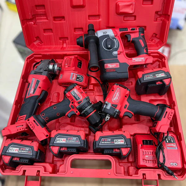Milwaukee M88 FEUL 4-in-1 Cordless Power Tool Combo Kit – Drill, Impact Driver, Grinder & More