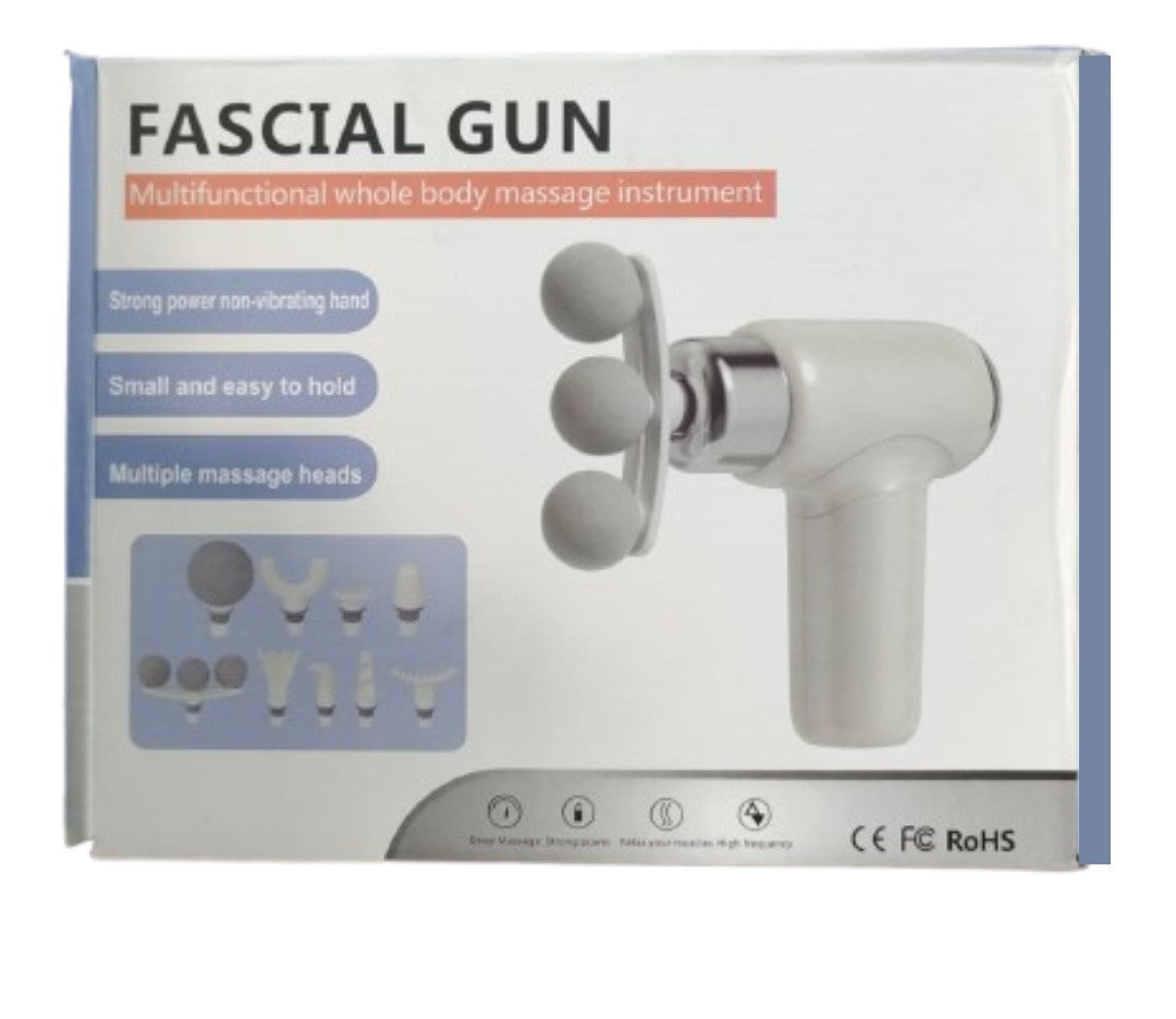 Fascial Gun Massager S100-T – Multifunctional Whole Body Massage Gun with 10 Interchangeable Heads