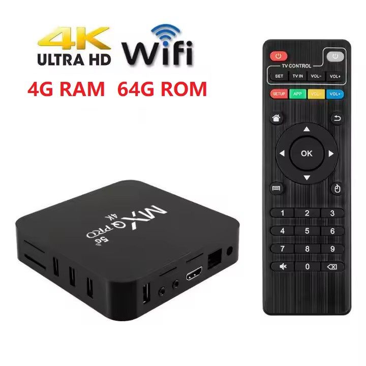 MXQ Pro 4K Android 13.0 TV Box | 5G WiFi | HDR10 | 64-bit Quad Core | 4GB RAM 64GB ROM