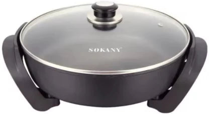 Sokany SK-2004 Electric Fry Pan 1500W | 2L | Non-Stick | Glass Lid | Induction Bottom