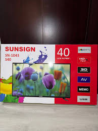 Sunsign SN-1043 40" HD Smart LED TV | 3D Surround Sound | MEMC | USB