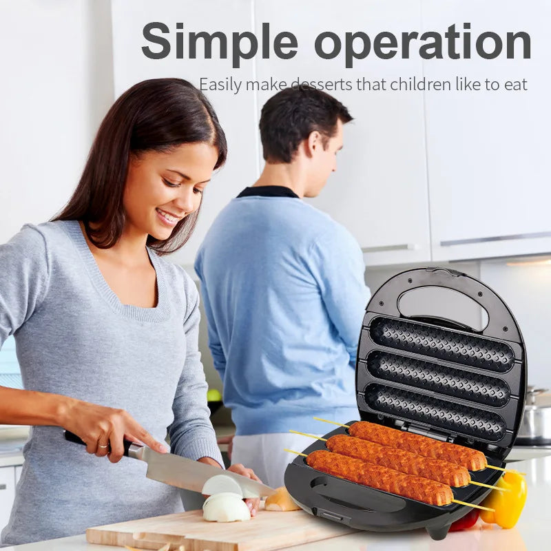 Sokany SK-BBQ-141 800W Electric Corn Dog & Hot Dog Grill Maker – Non-Stick, 4-Slot, Thermostat Control