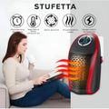 Stufetta 400W Portable Plug-In Electric Heater with Remote Control, LED Display & Adjustable Thermostat
