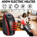 Stufetta 400W Portable Plug-In Electric Heater with Remote Control, LED Display & Adjustable Thermostat